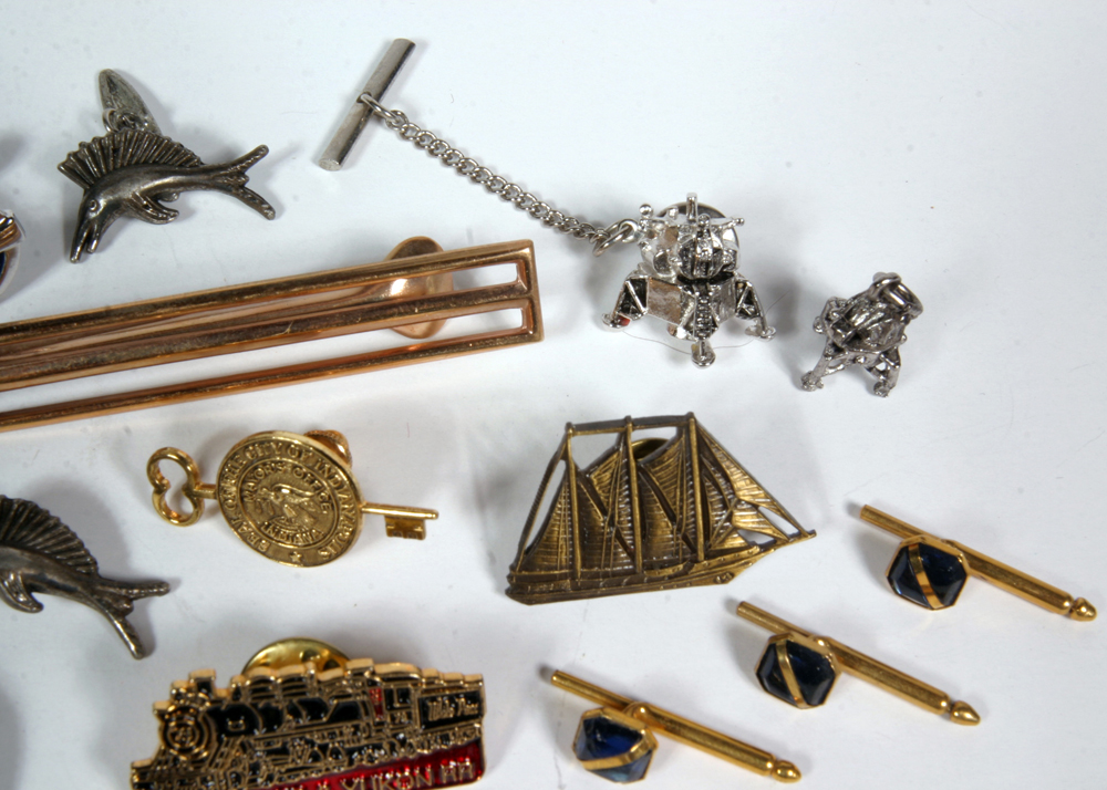 Collection of Vintage Tie Tacks and Cufflinks