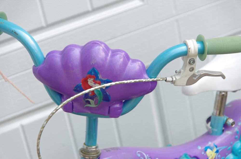 Little Mermaid Bike with Training Wheels and Helmet