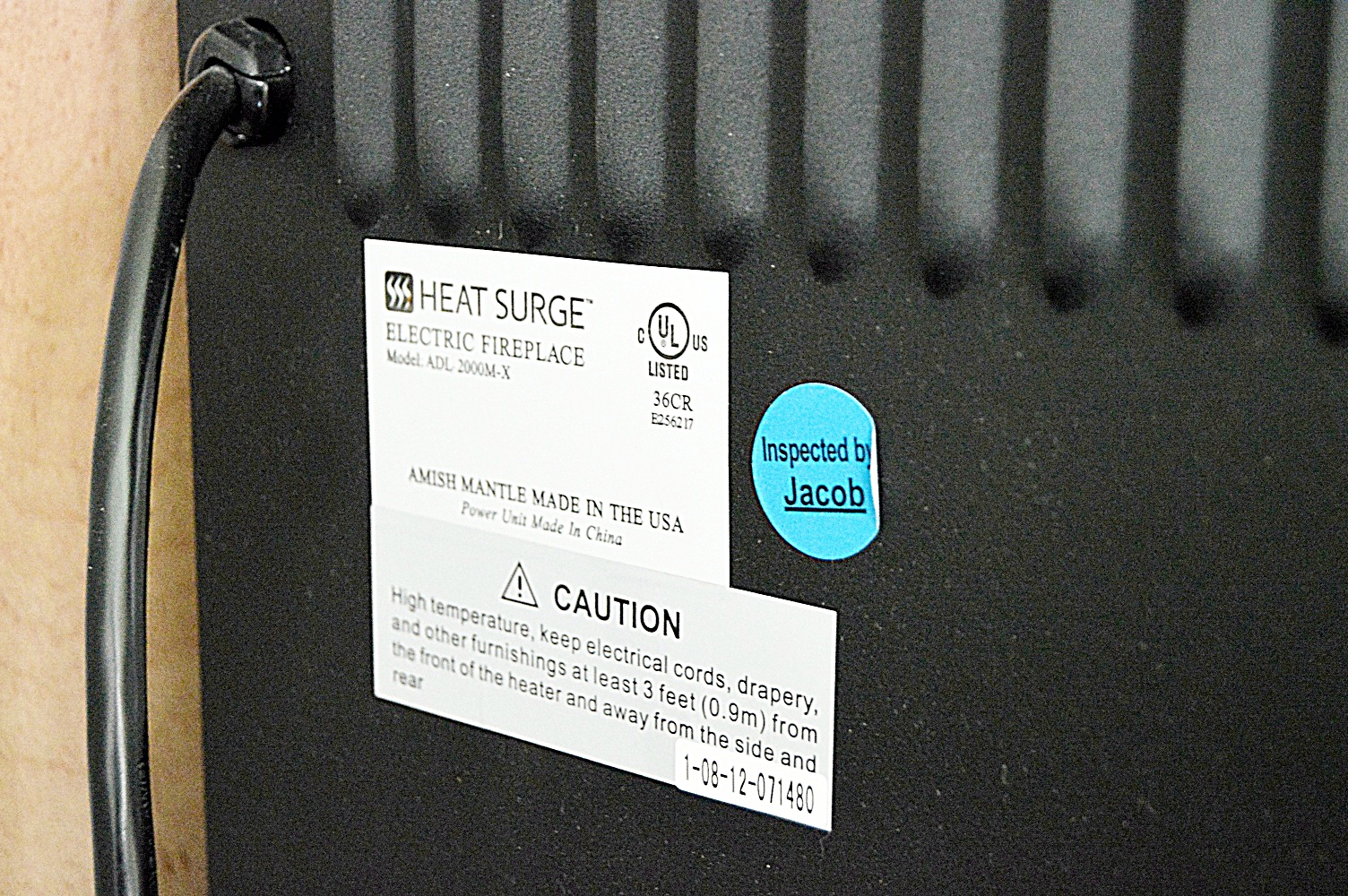 Amish-Crafted Heat Surge Infinity Flame Electric Fireplace