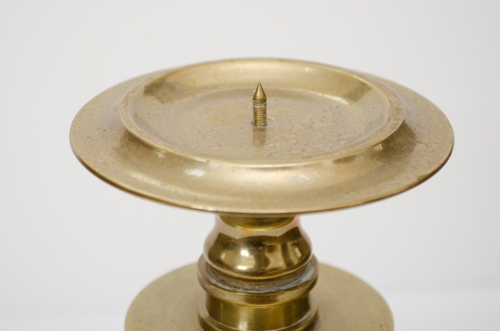 Pair of Brass Pillar Candle Holders