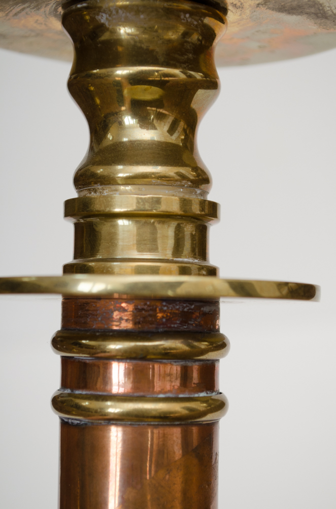 Pair of Brass Pillar Candle Holders