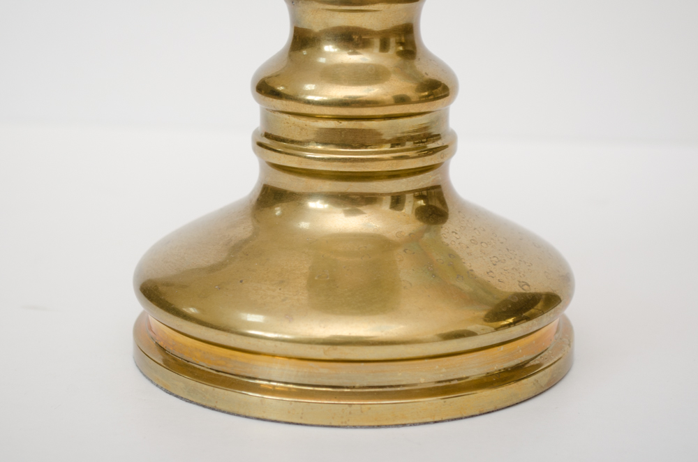 Pair of Brass Pillar Candle Holders