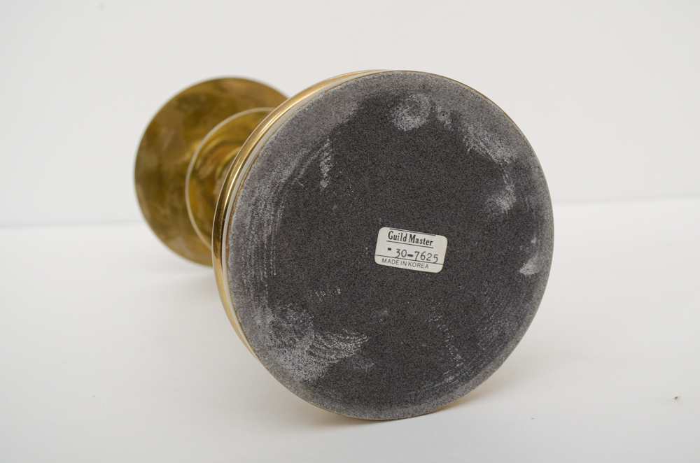 Pair of Brass Pillar Candle Holders