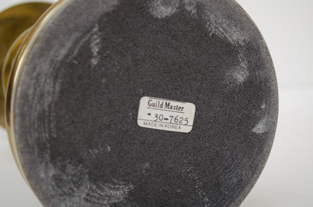 Pair of Brass Pillar Candle Holders