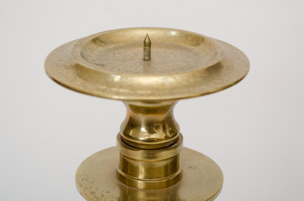 Pair of Brass Pillar Candle Holders