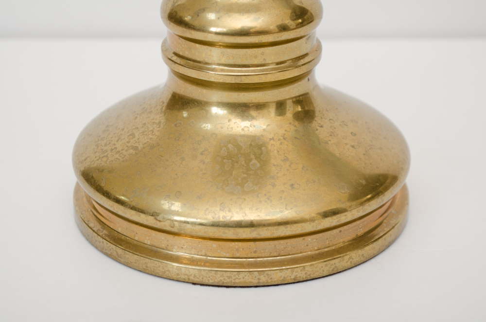 Pair of Brass Pillar Candle Holders