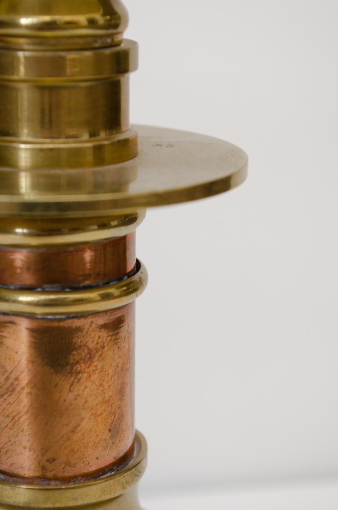 Pair of Brass Pillar Candle Holders