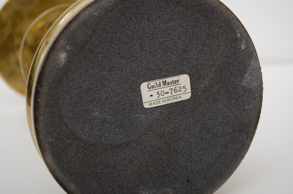 Pair of Brass Pillar Candle Holders