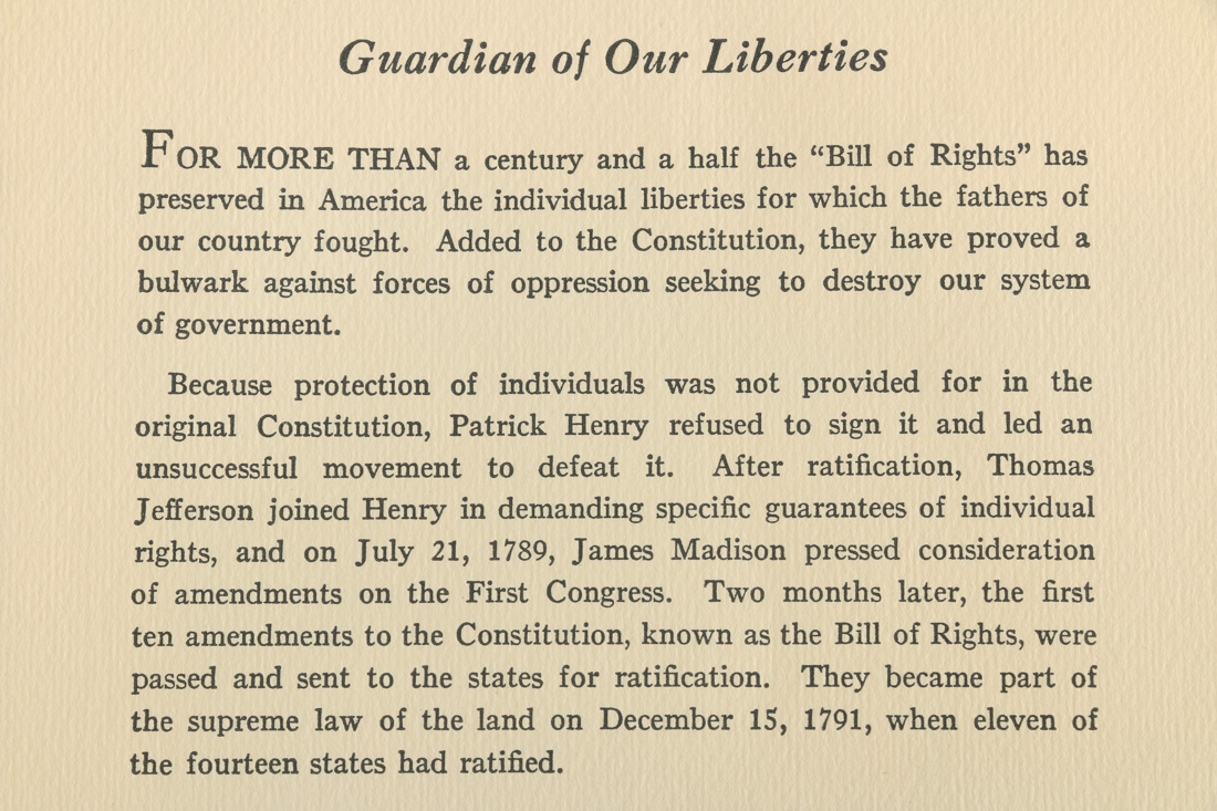 Vintage Reproduction Prints of "The Bill of Rights" and "Lincoln's Gettysburg Address"