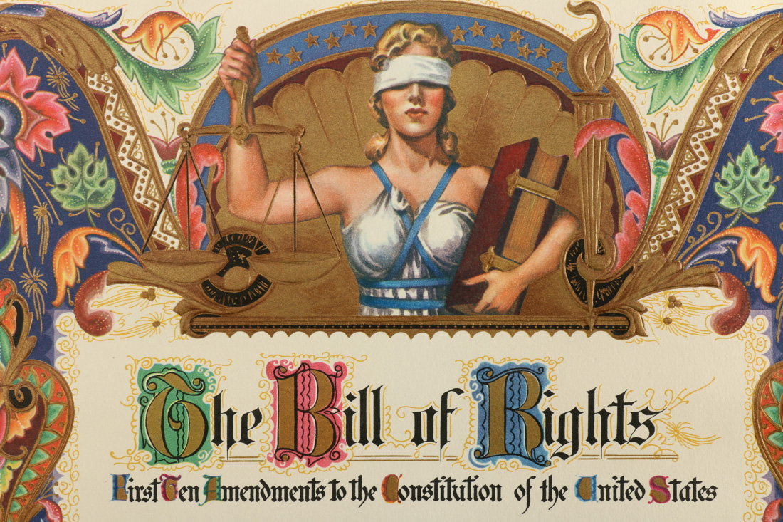 Vintage Reproduction Prints of "The Bill of Rights" and "Lincoln's Gettysburg Address"