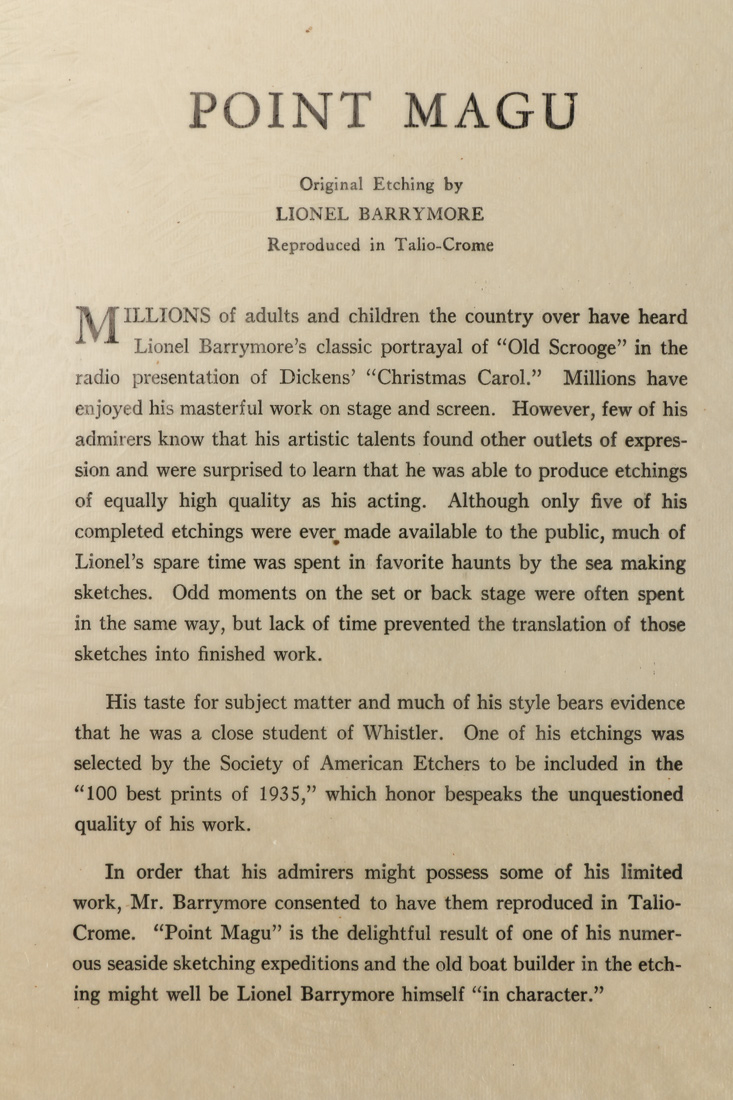 1940s Lionel Barrymore Talio-Crome Prints