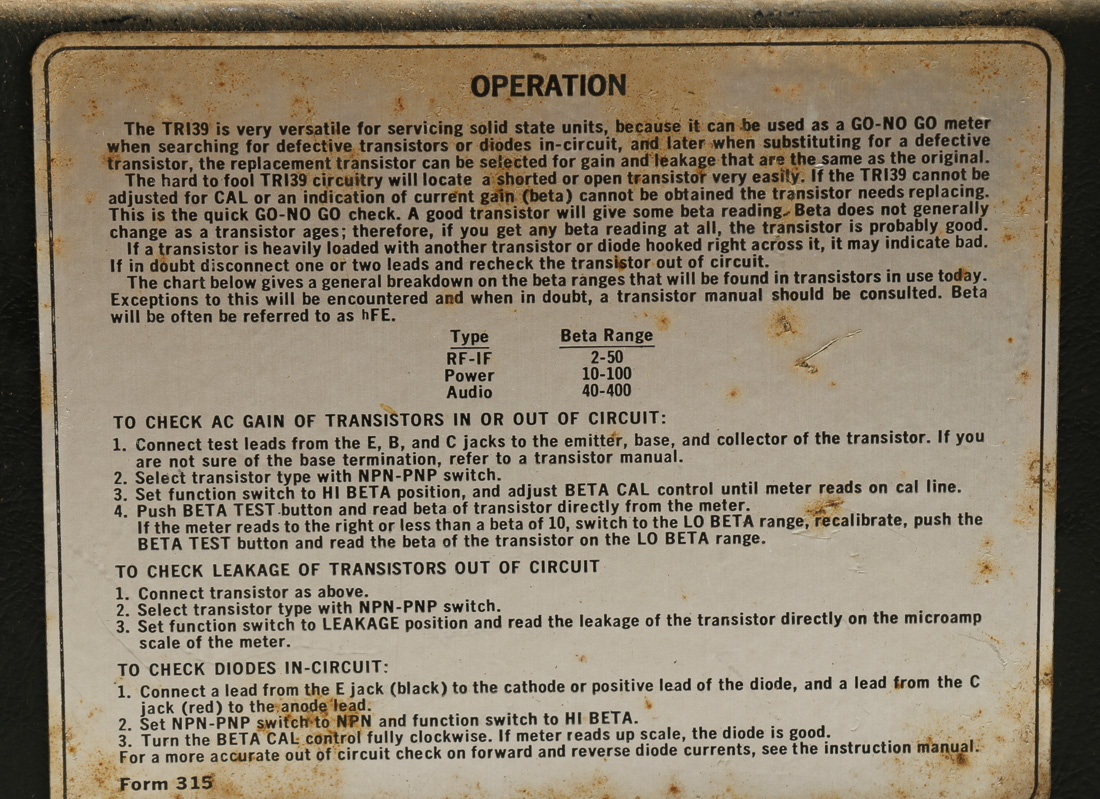 Sencore Dynamic In-Circuit Transistor Tester