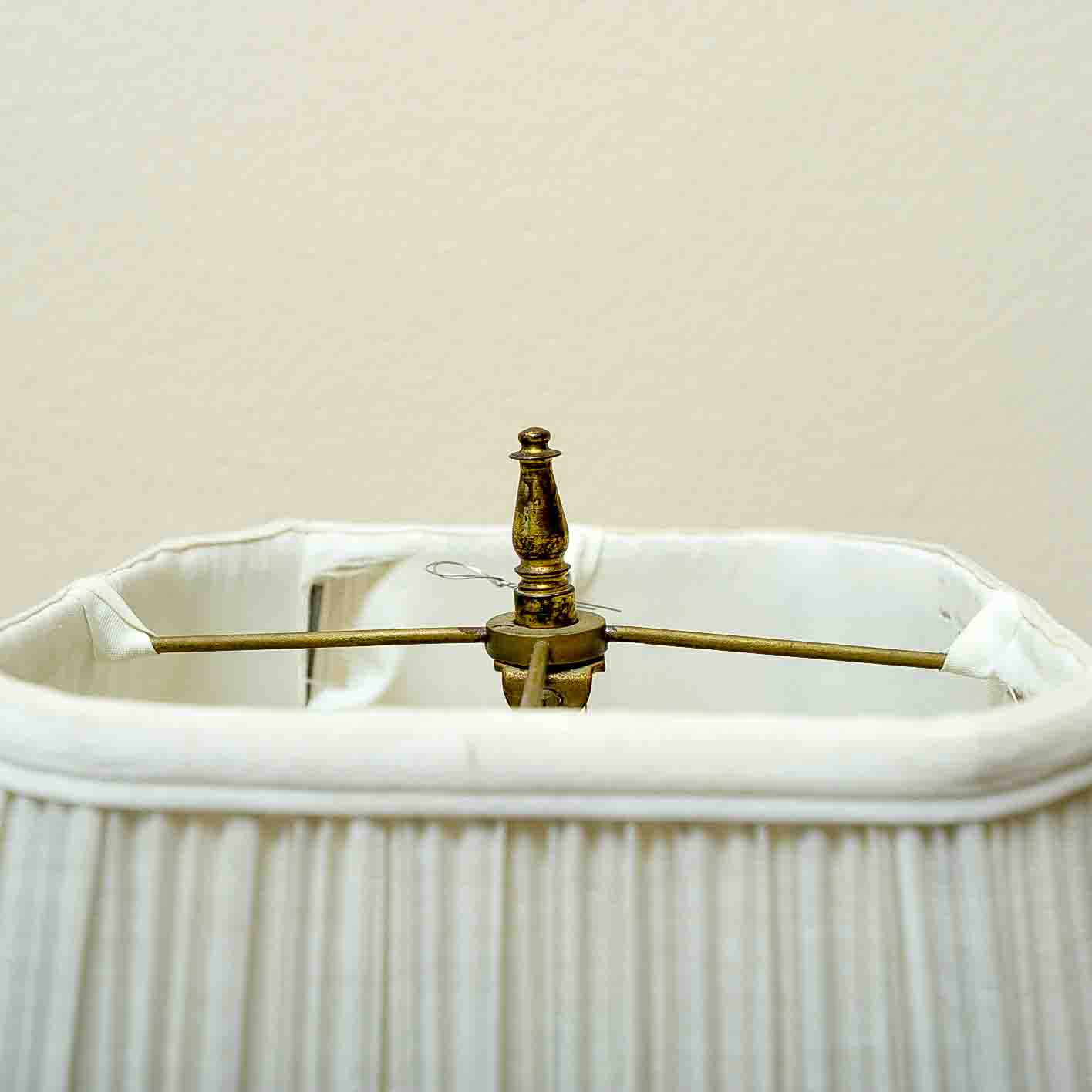 Vintage Brass Toned and Glass Lamp