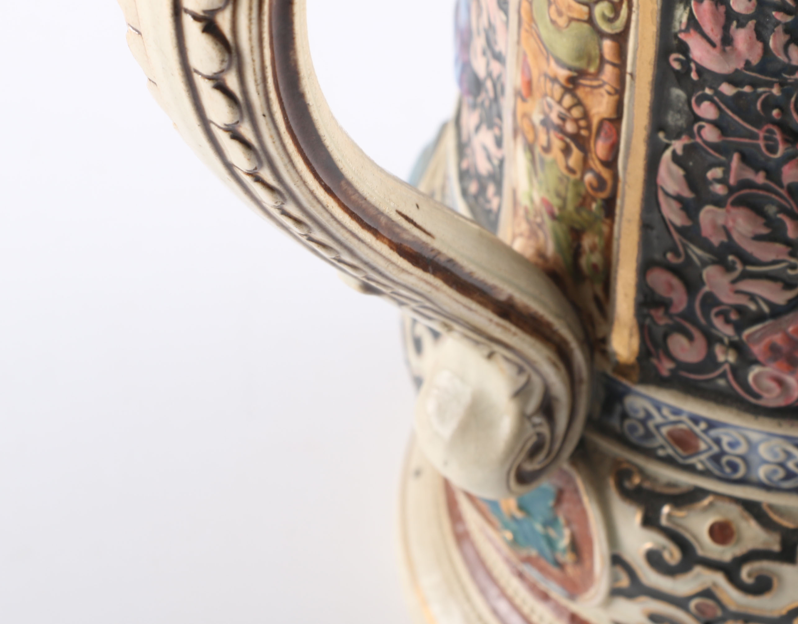 Large Ceramic Beer Stein with Pewter Lid