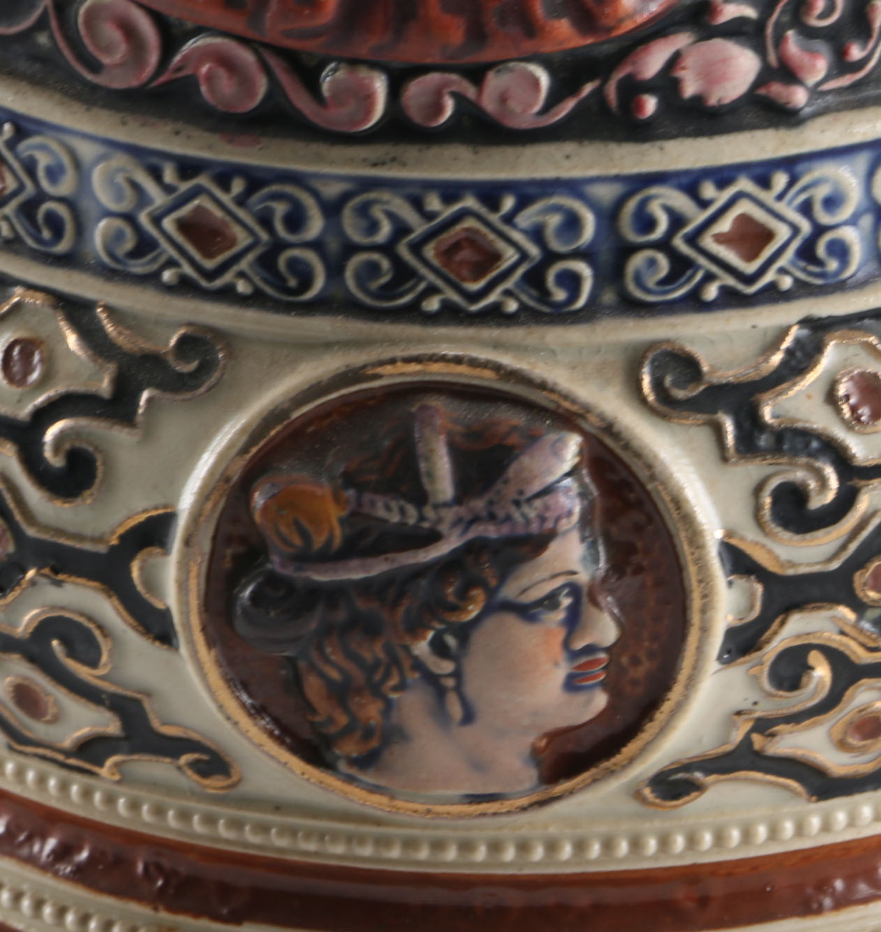 Large Ceramic Beer Stein with Pewter Lid