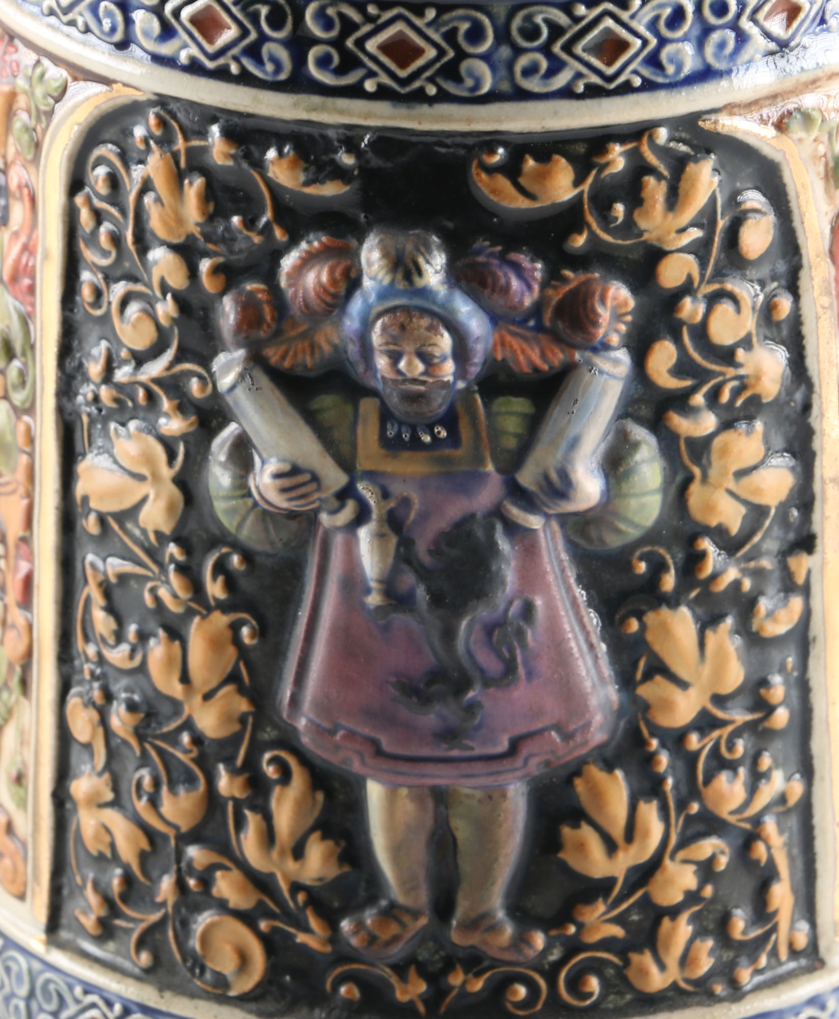 Large Ceramic Beer Stein with Pewter Lid