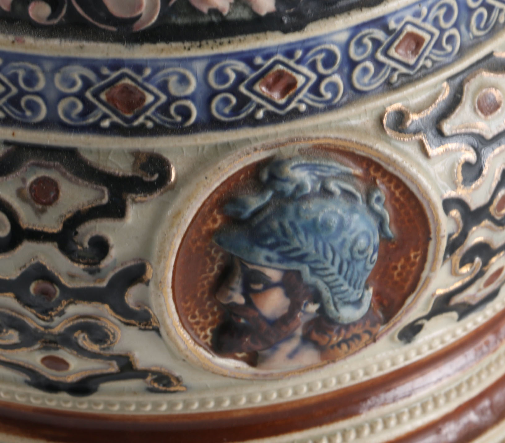 Large Ceramic Beer Stein with Pewter Lid