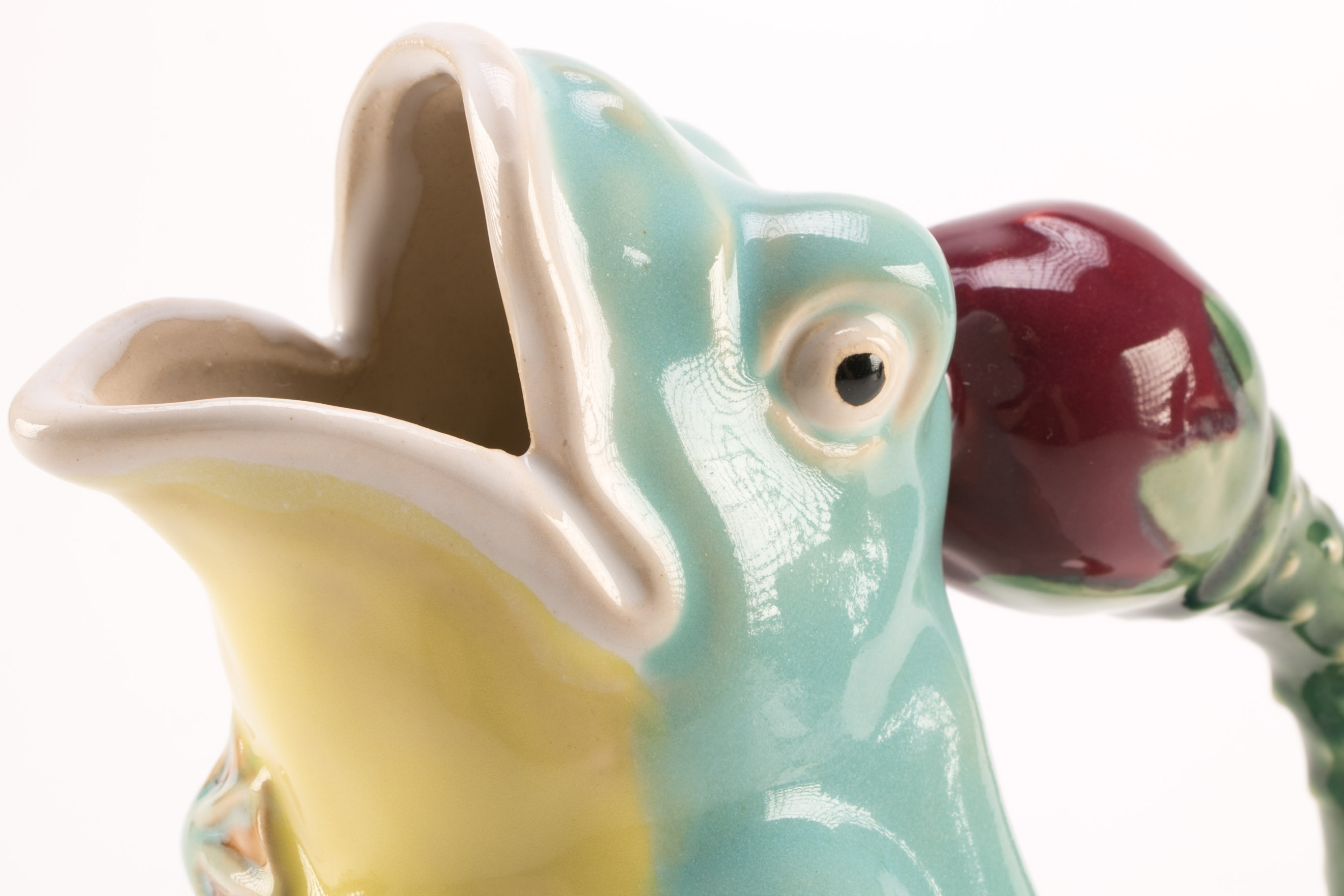 Classic Majolica Frog Pitcher