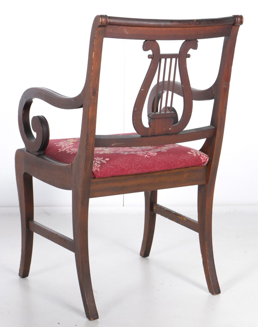 Five Regency Style Mahogany Veneer Dining Chairs