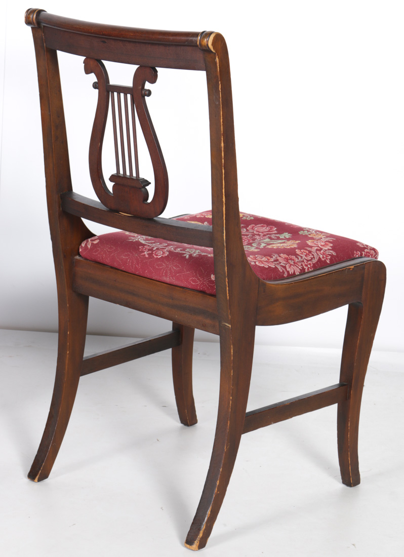 Five Regency Style Mahogany Veneer Dining Chairs