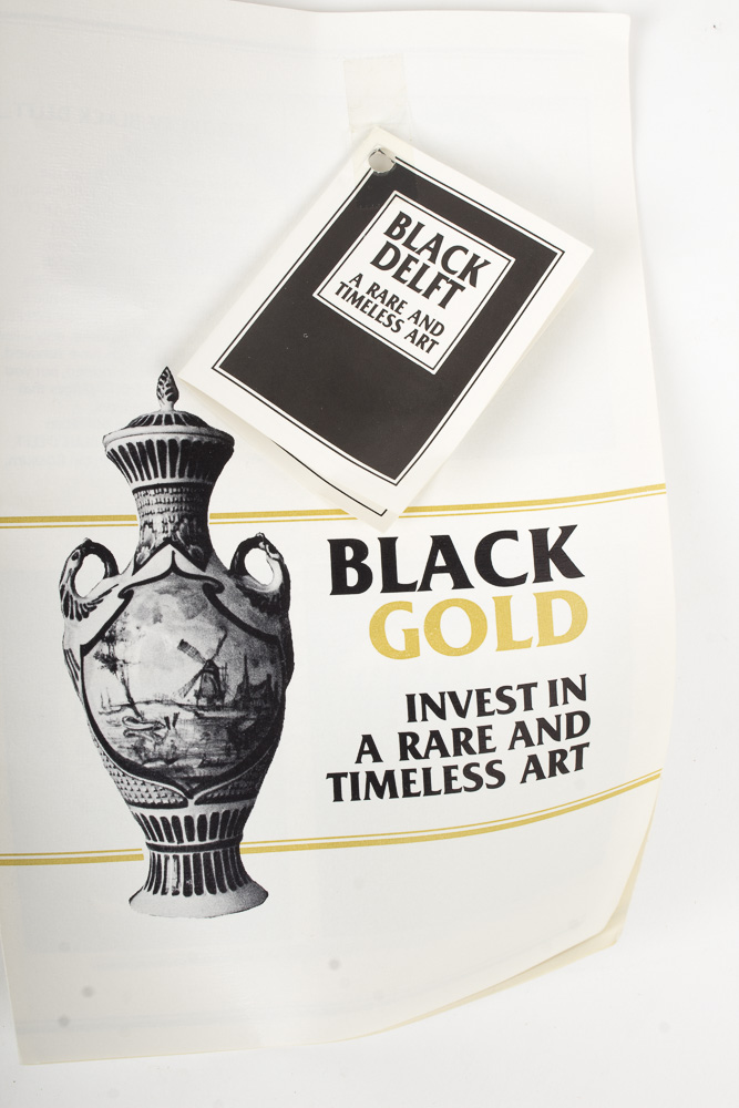 Peter Van Rossum Rare Signed Black Delft Urn Depicting Nude