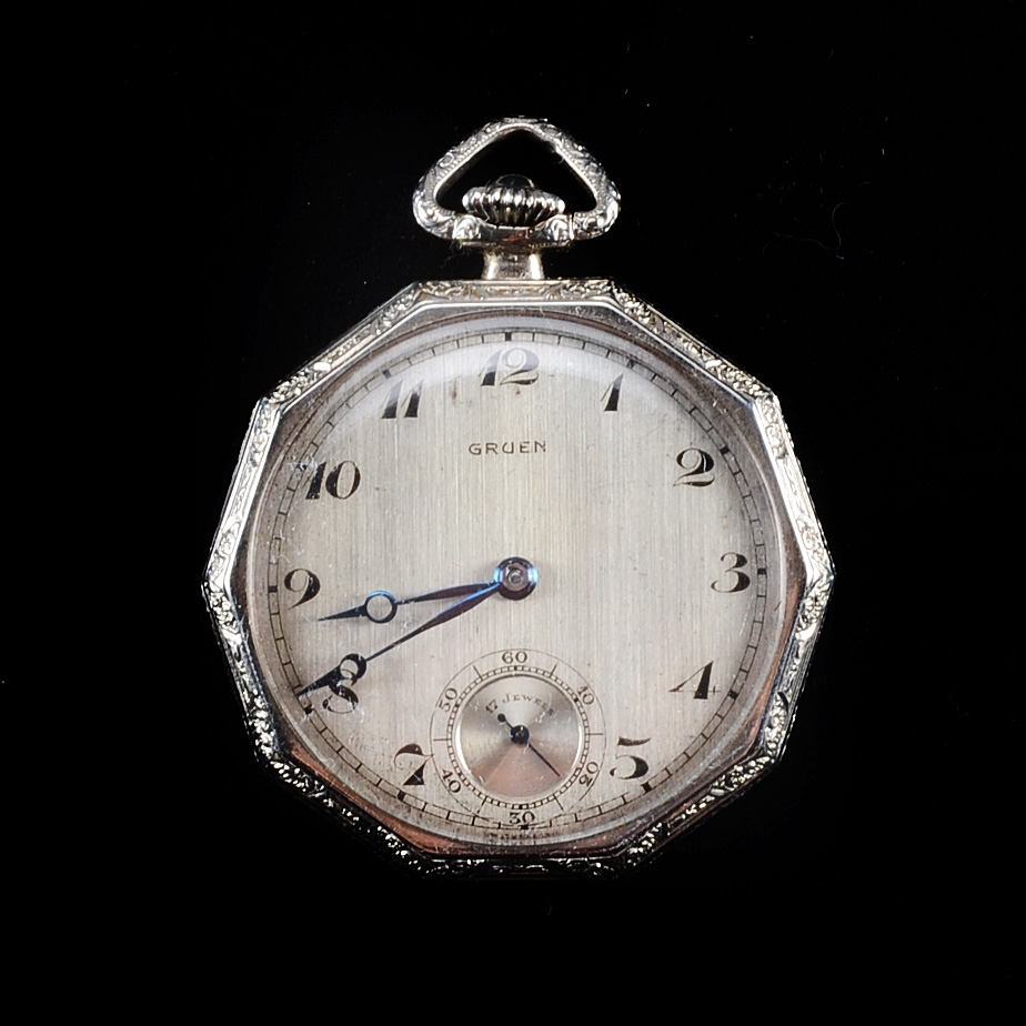 Vintage Art Deco Gruen Pocket Watch