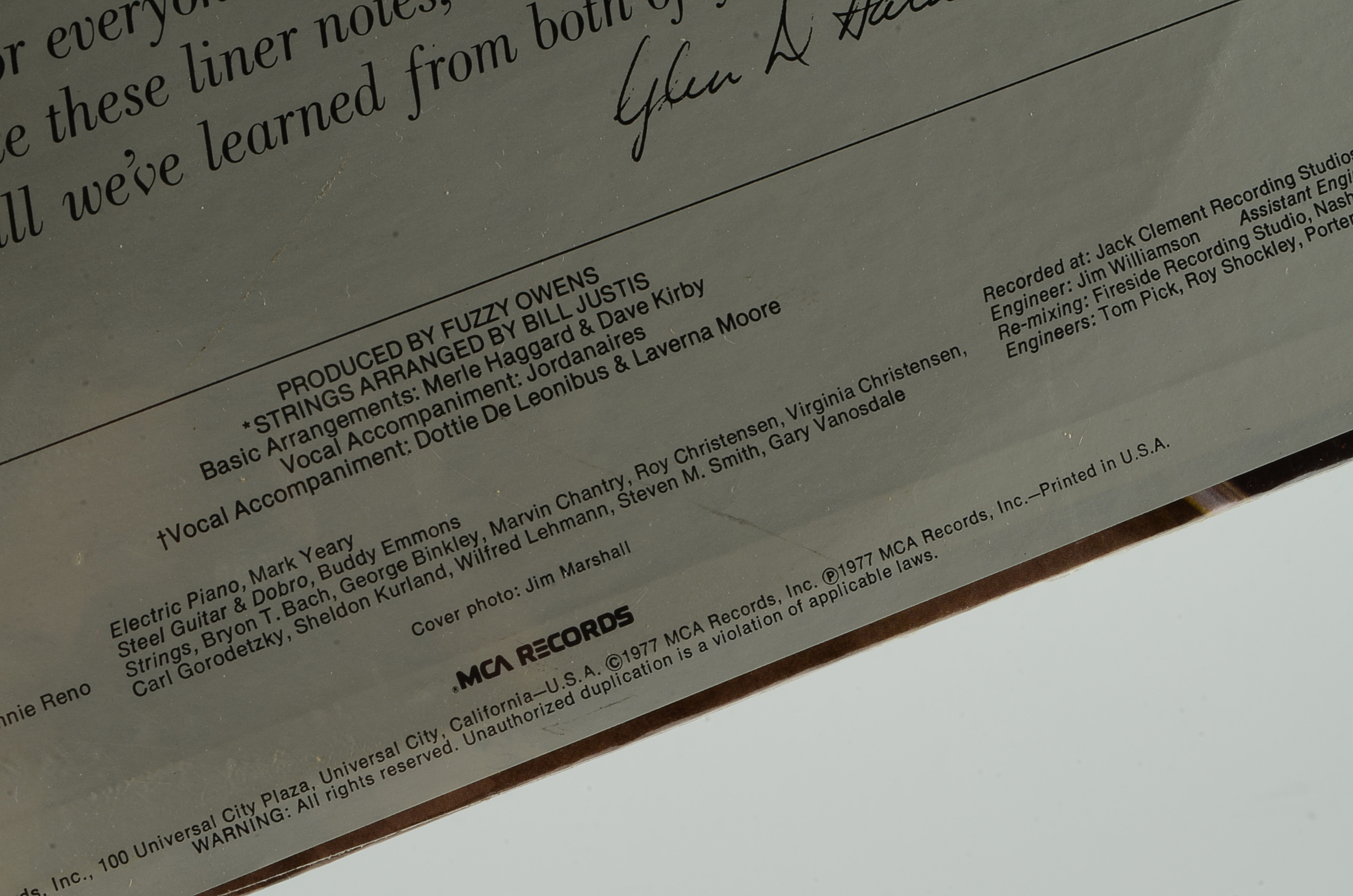 Sealed 1977 Vintage Merle Haggard's "My Farewell To Elvis, From Graceland To The Promised Land" Album