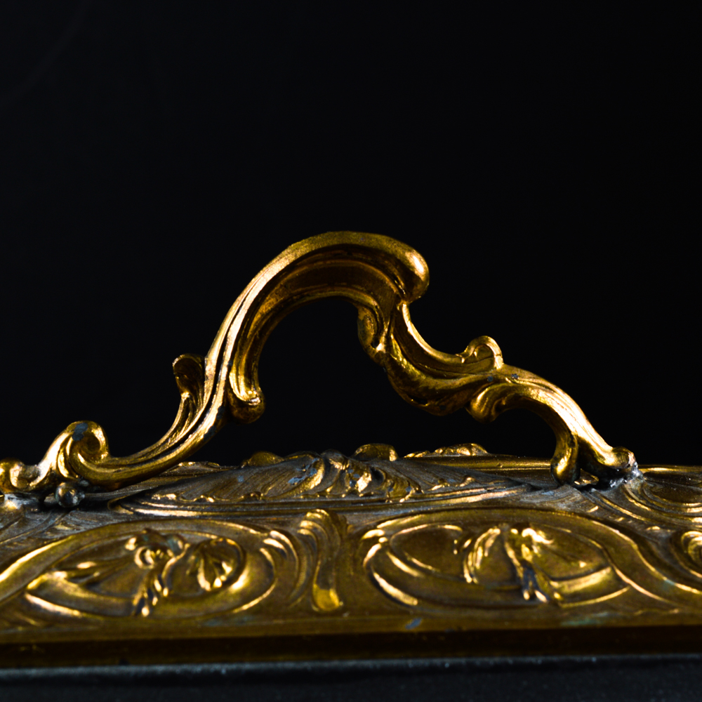 Vintage Glass Frame Vanity Mirror and Lidded Glass Dish