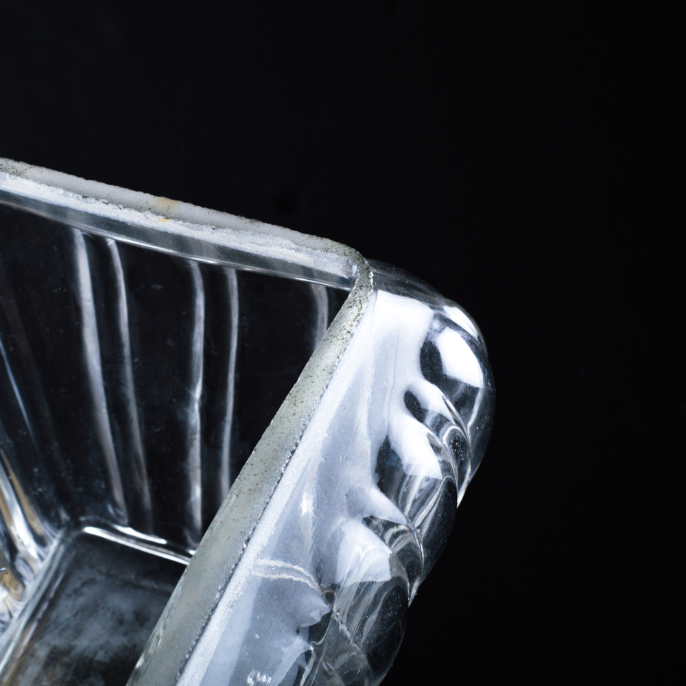 Vintage Glass Frame Vanity Mirror and Lidded Glass Dish