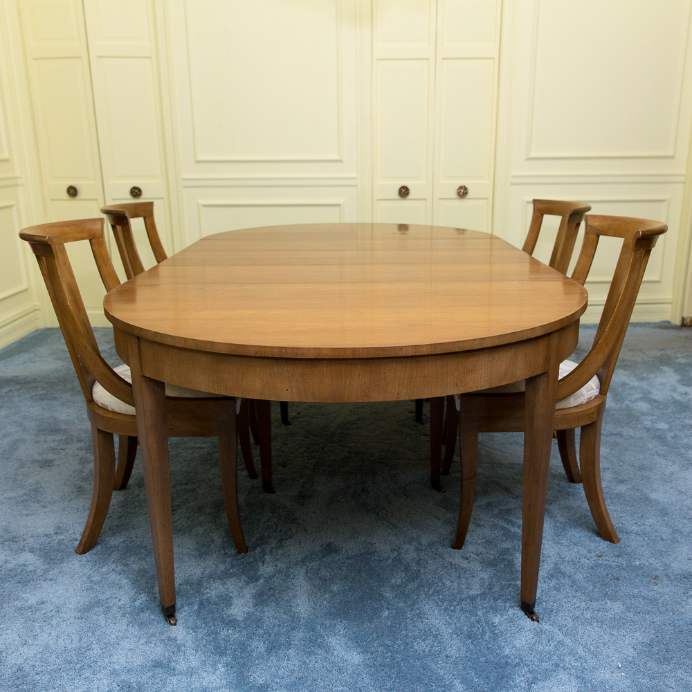 Late 20th Century Baker Furniture Dining Table and Chairs