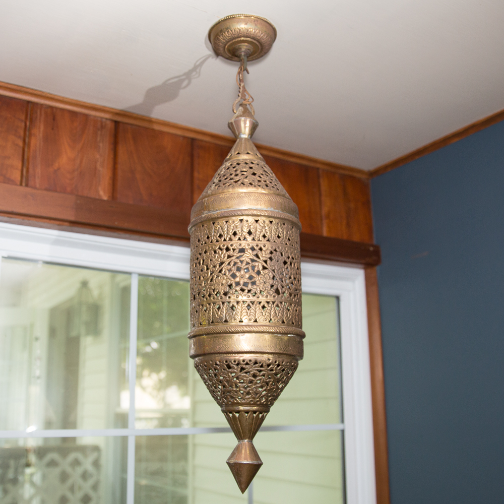 Pair of Bronze Moroccan Styled Lanterns