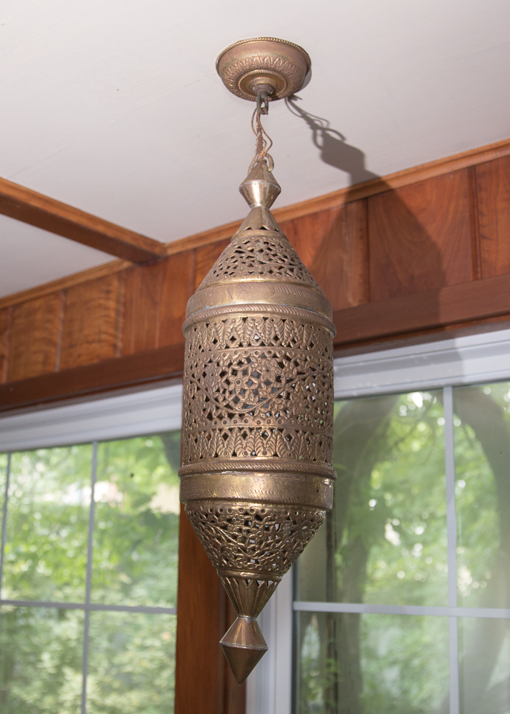 Pair of Bronze Moroccan Styled Lanterns