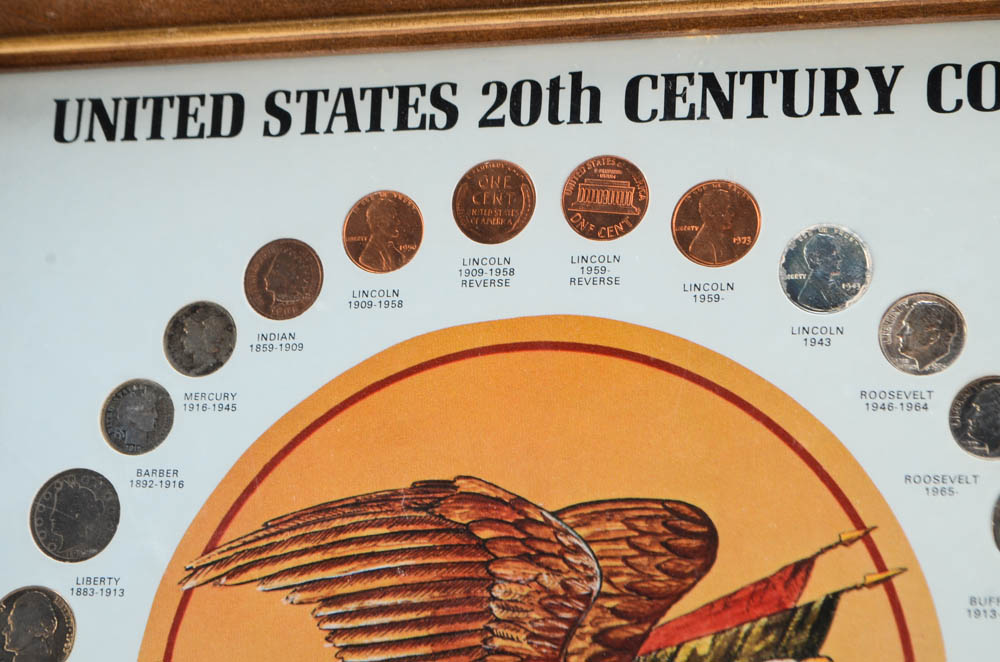 Framed United States 20th Century Coins Collection
