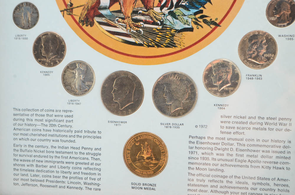 Framed United States 20th Century Coins Collection