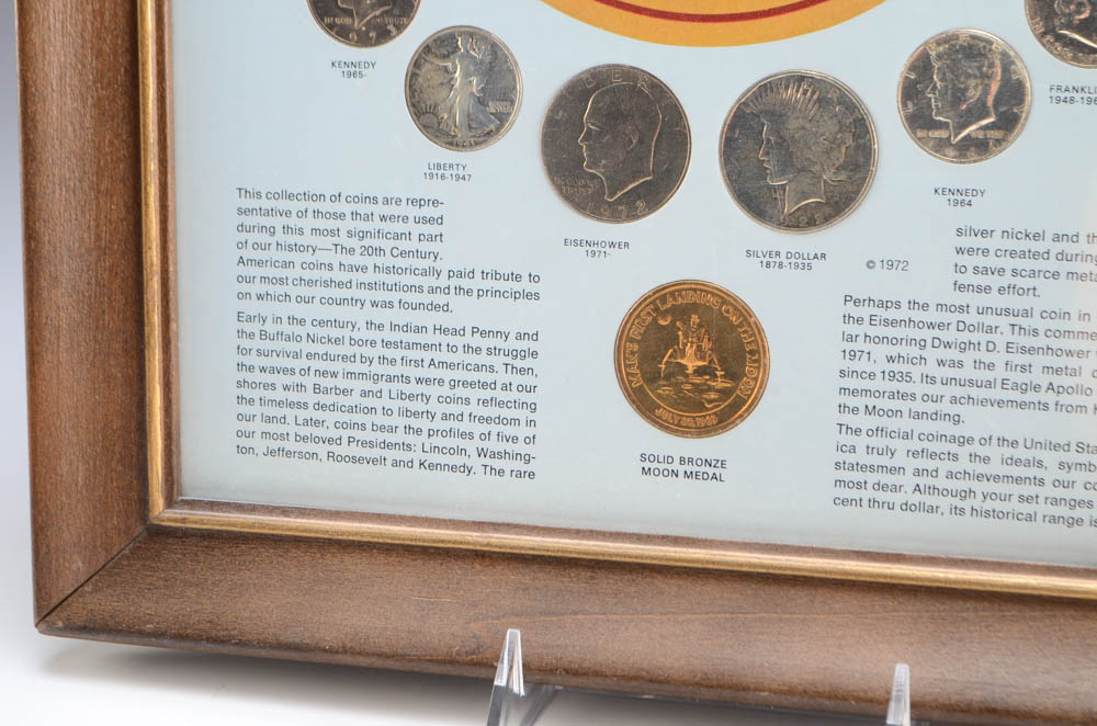 Framed United States 20th Century Coins Collection