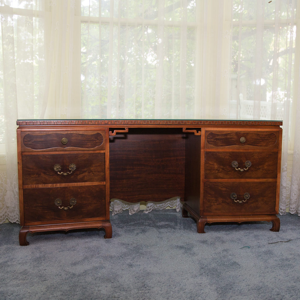 Vintage Chinese Chippendale Style Desk