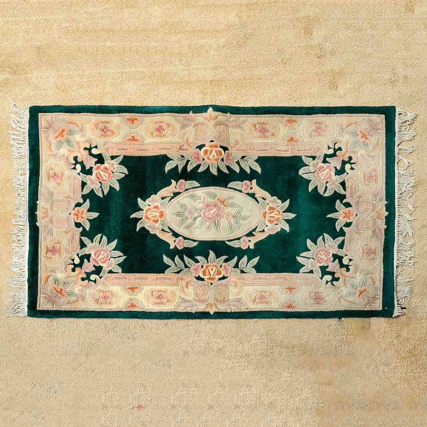 Carved Chinese Art Deco Style Rug