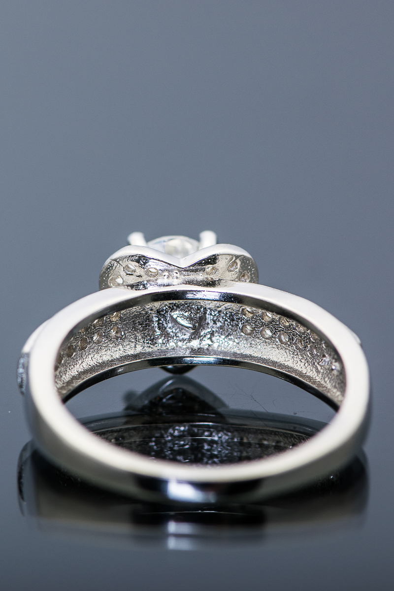 Sterling Silver and Cubic Zirconia Heart Ring