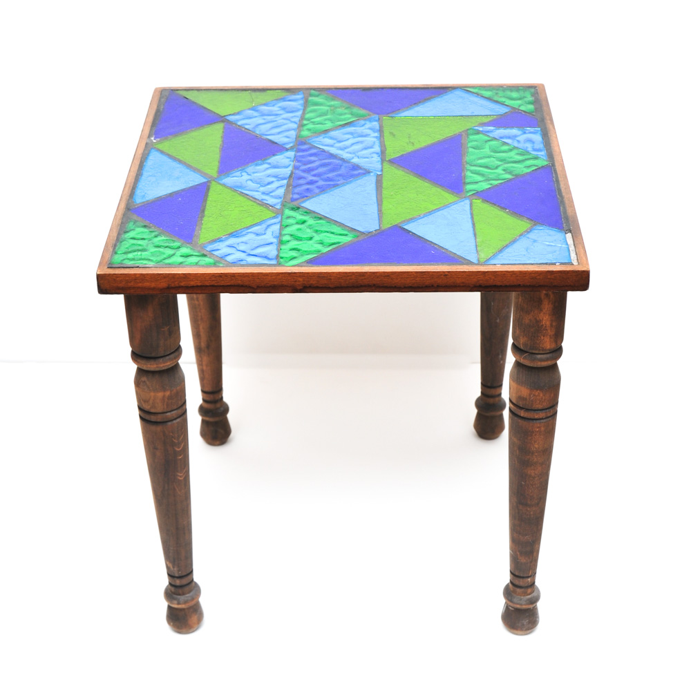Petite Stained Glass Side Table