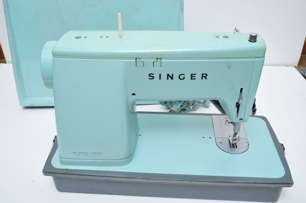Vintage Blue Singer Sewing Machine