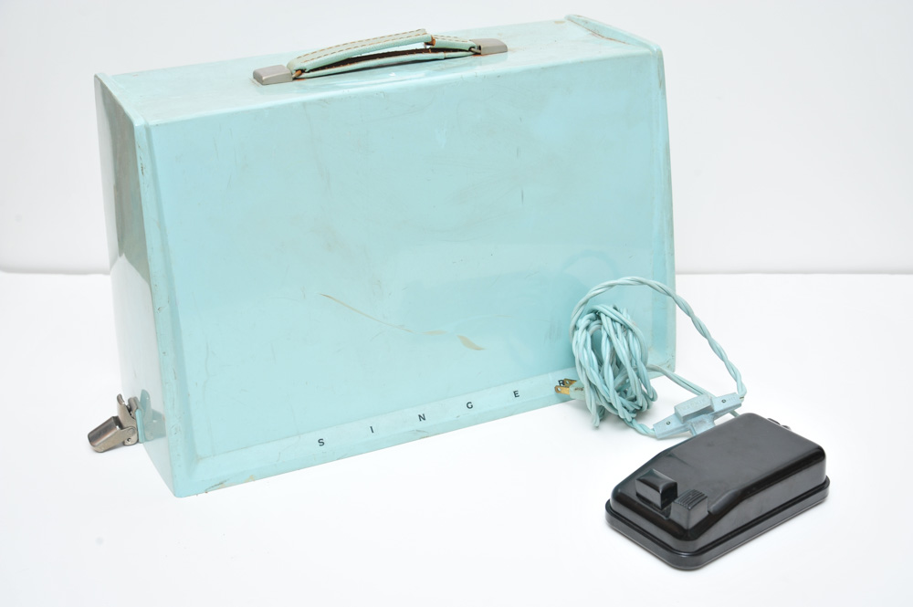 Vintage Blue Singer Sewing Machine
