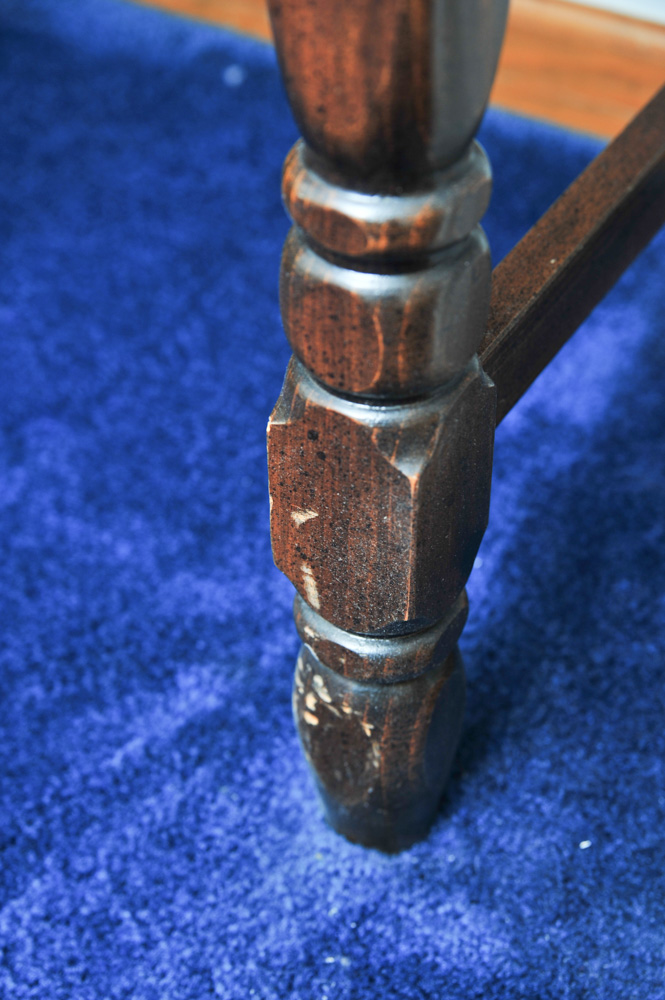 Pine Desk and Chair with Walnut Stain