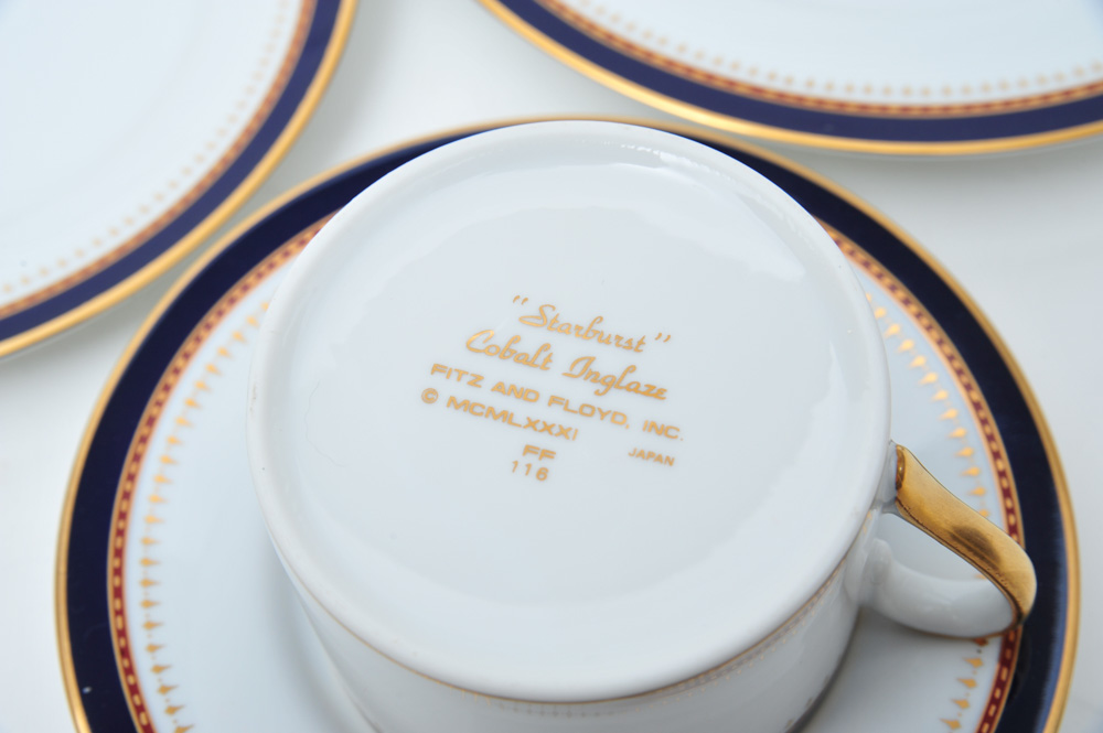 Display China Set of Fitz and Floyd "Starburst"