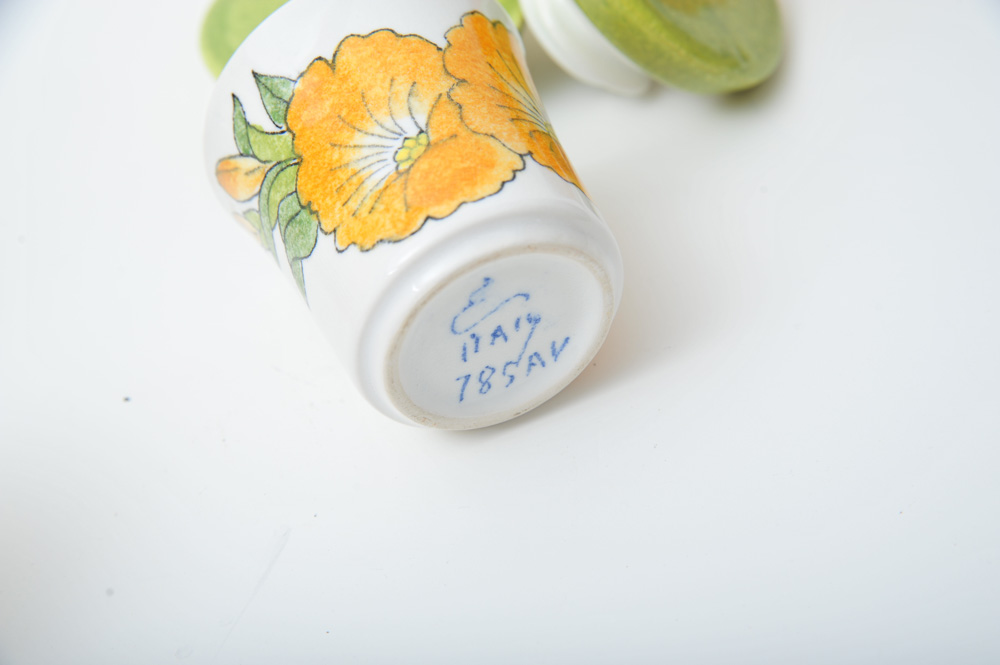 Italian Hand-Painted Mid-Century Coffee Service Set