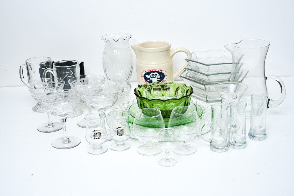 Generous Collection of Dishware and Glassware
