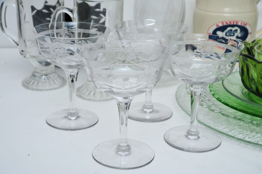 Generous Collection of Dishware and Glassware
