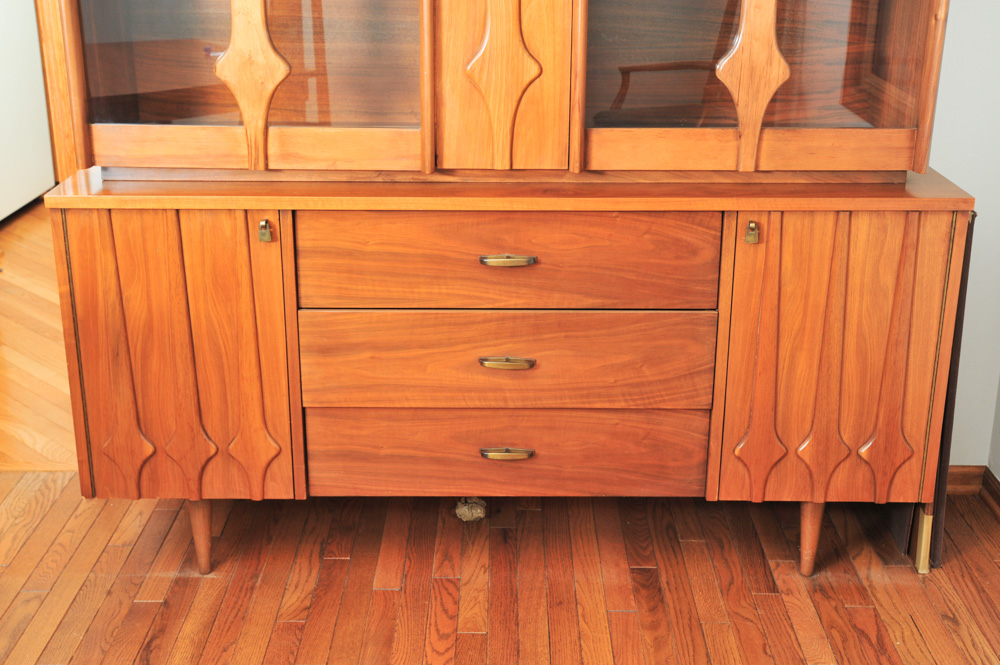 Mid Century Modern Teak Wood China Cabinet