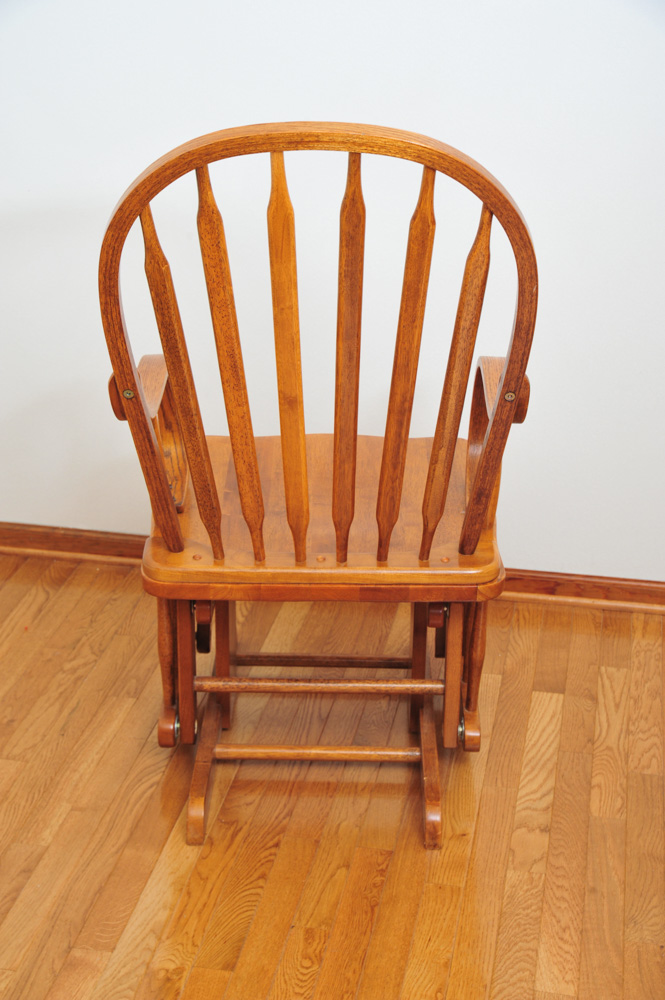 Solid Wood Spindle Back Glider Rocker