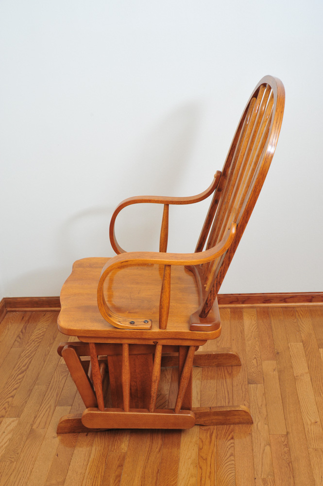 Solid Wood Spindle Back Glider Rocker