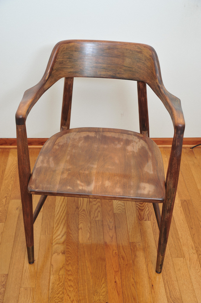 Vintage Wooden Chair and Side Table Pairing